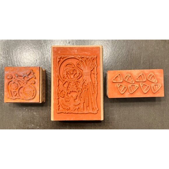 VTG 1998 Westwater Halloween / Fall stamps by Annie Lang SET - Picture 2 of 4